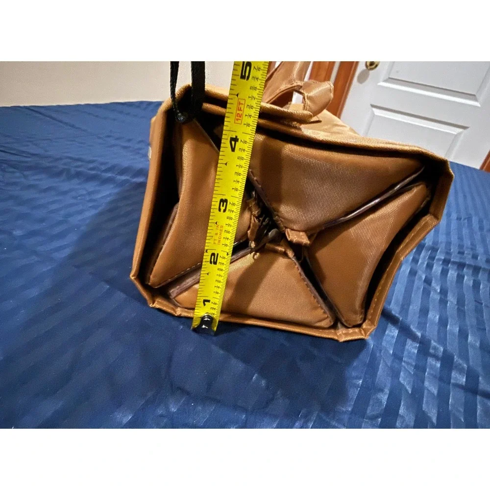JM New York Tan Roll Up Travel Toiletry Bag 4 Clear Zipper Pockets Organizer